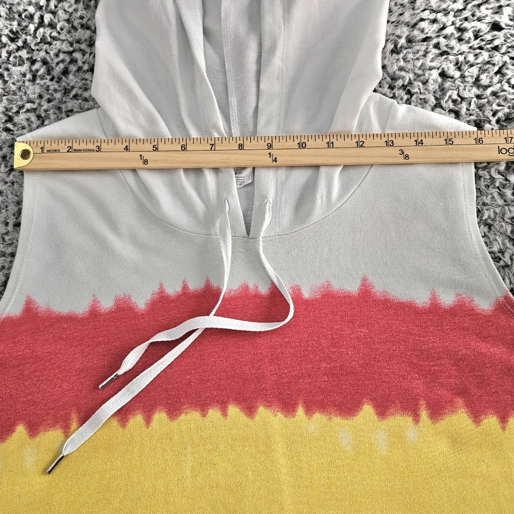 Lane Bryant LIVI Tie-Dye Rainbow Dress 22/24 Sleeveless Hooded Knit Cover Up 3XL - Picture 7 of 12